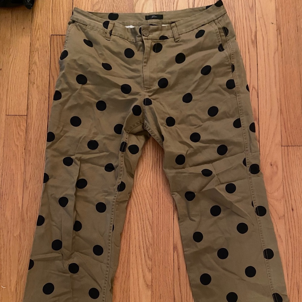 Jcrew polka dot girlfriend chinos